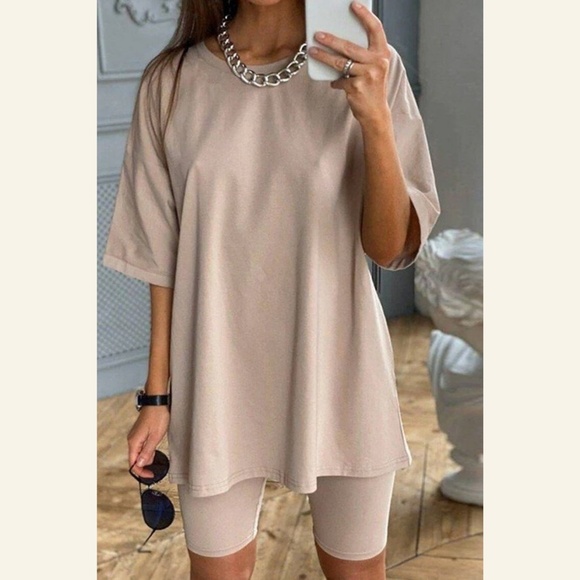 Khaki Leisure Set w/ Belt - Picture 3 of 4